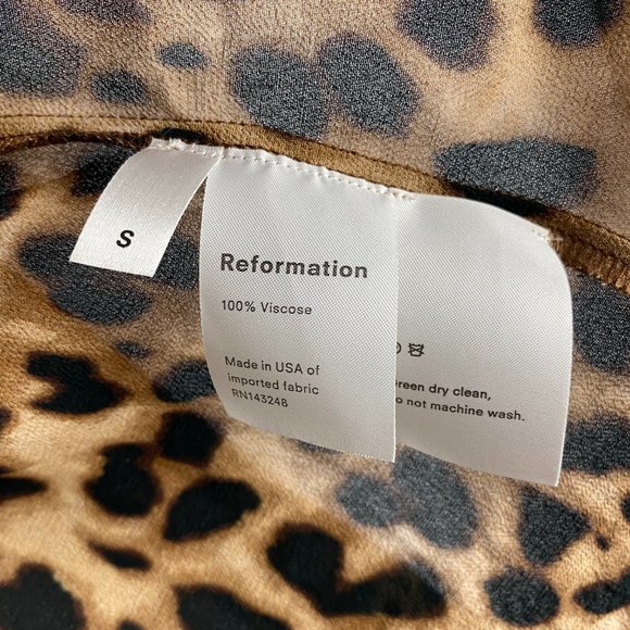 REFORMATION Violet Leopard Print Button Down Top - Picture 12 of 12
